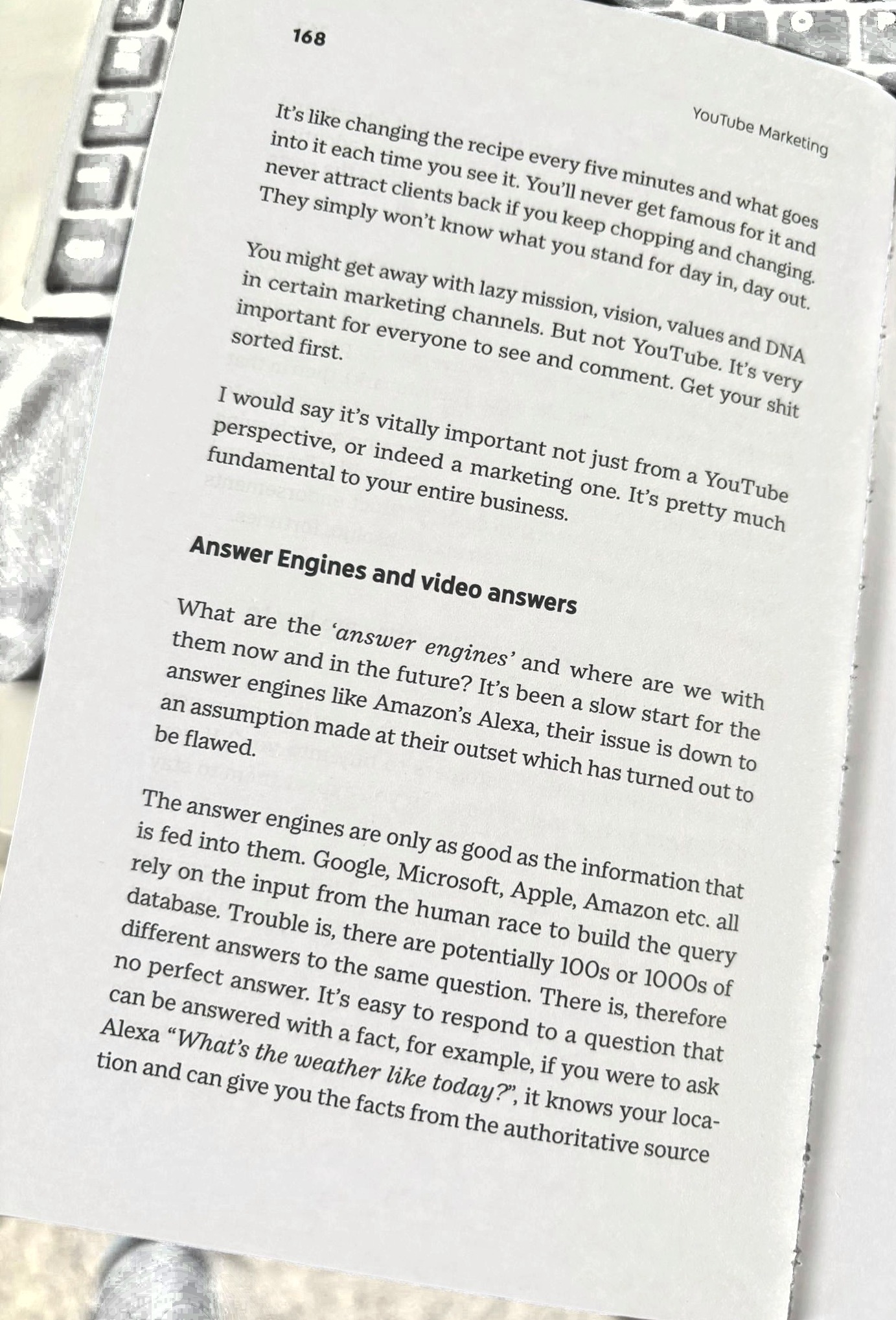 Page 168, the chapter titled Answer Engines and video answers