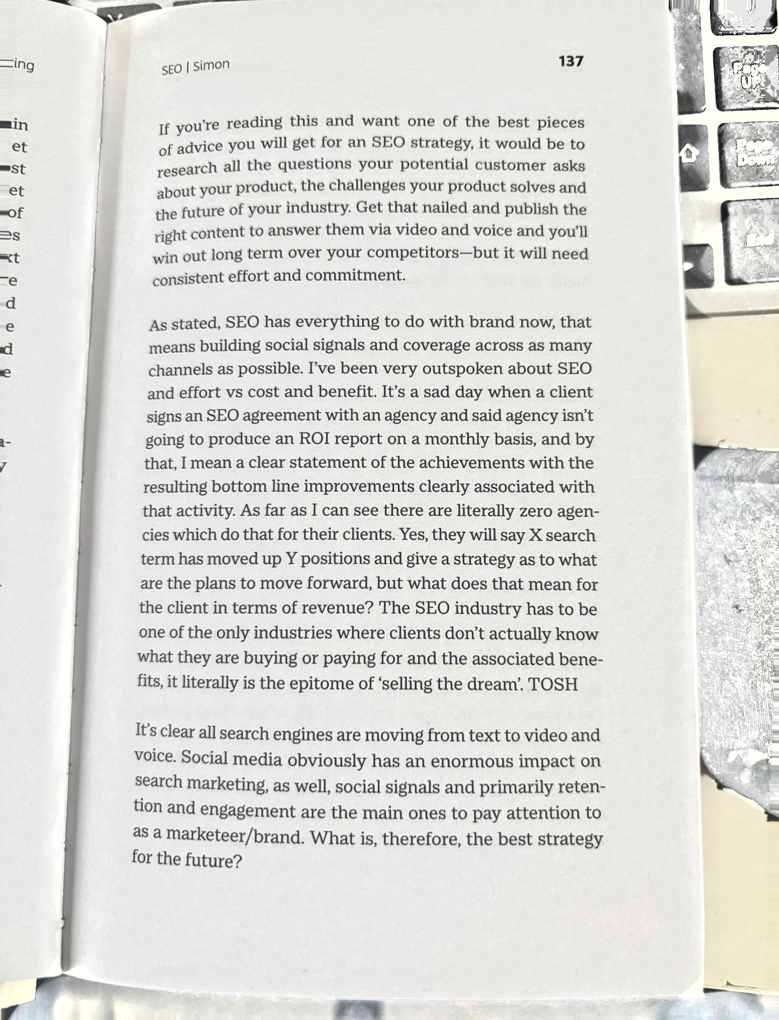 Page 137: research all the questions your potential customer asks and publish the content that answers them