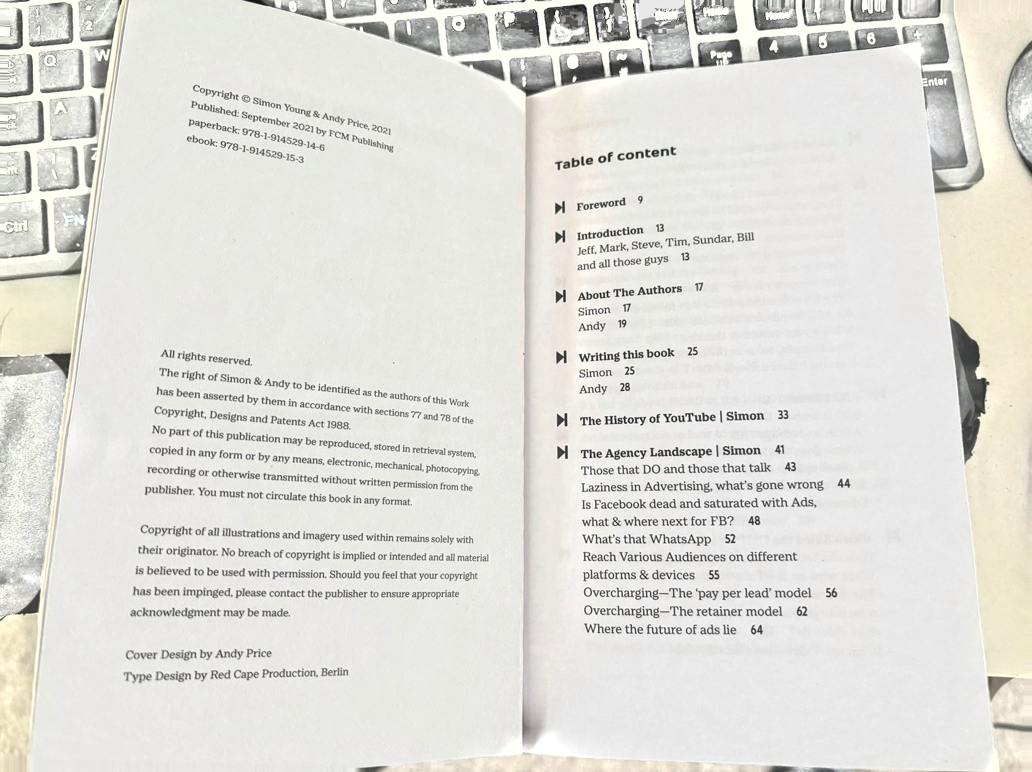 Copyright page showing publication September 2021 by FCM Publishing, paperback ISBN 978-1-914529-14-6